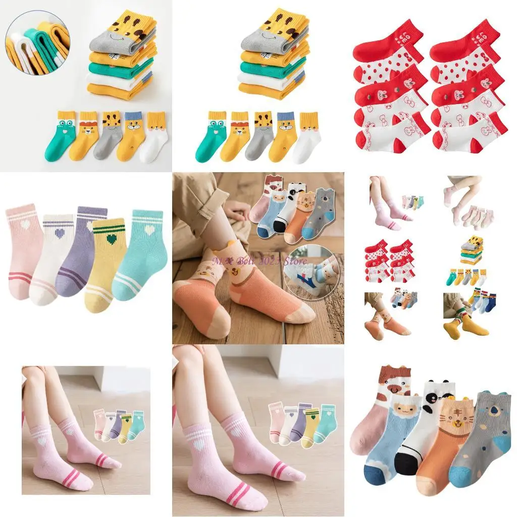 49me 5 أزواج أطفال بويز فتيات الجوارب الجوارب الرياضية الرياضية الرياضية الجوارب القطن #1