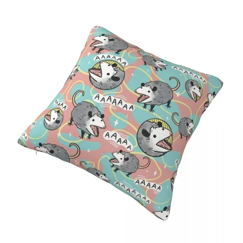 Opossum-Just square cushion in printed fabric, pillowcase, sofa decoration, 40x40cm Peach skin polyester pillowcase