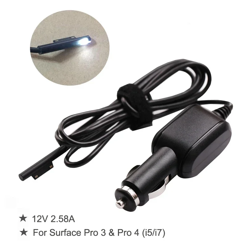 High Quality 12V 2.58A Car Use Power Supply Adapter Notebook PC Car Charger for Microsoft Surface Pro 3 / Pro 4 Pro3 Pro4