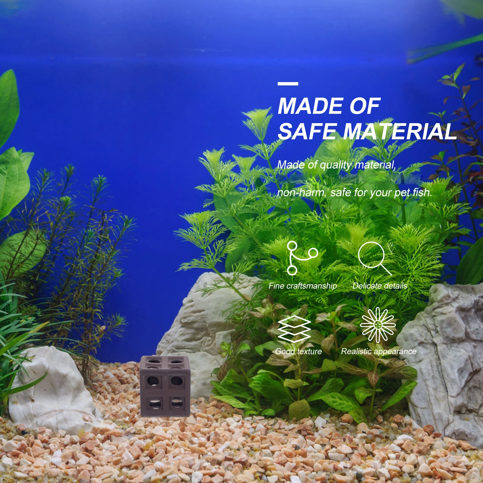 

1Pcs Fish Tank Adornment Creative Porous Cave Aquarium Decoration Safe Material Nonharmful Pet Tank Adornments