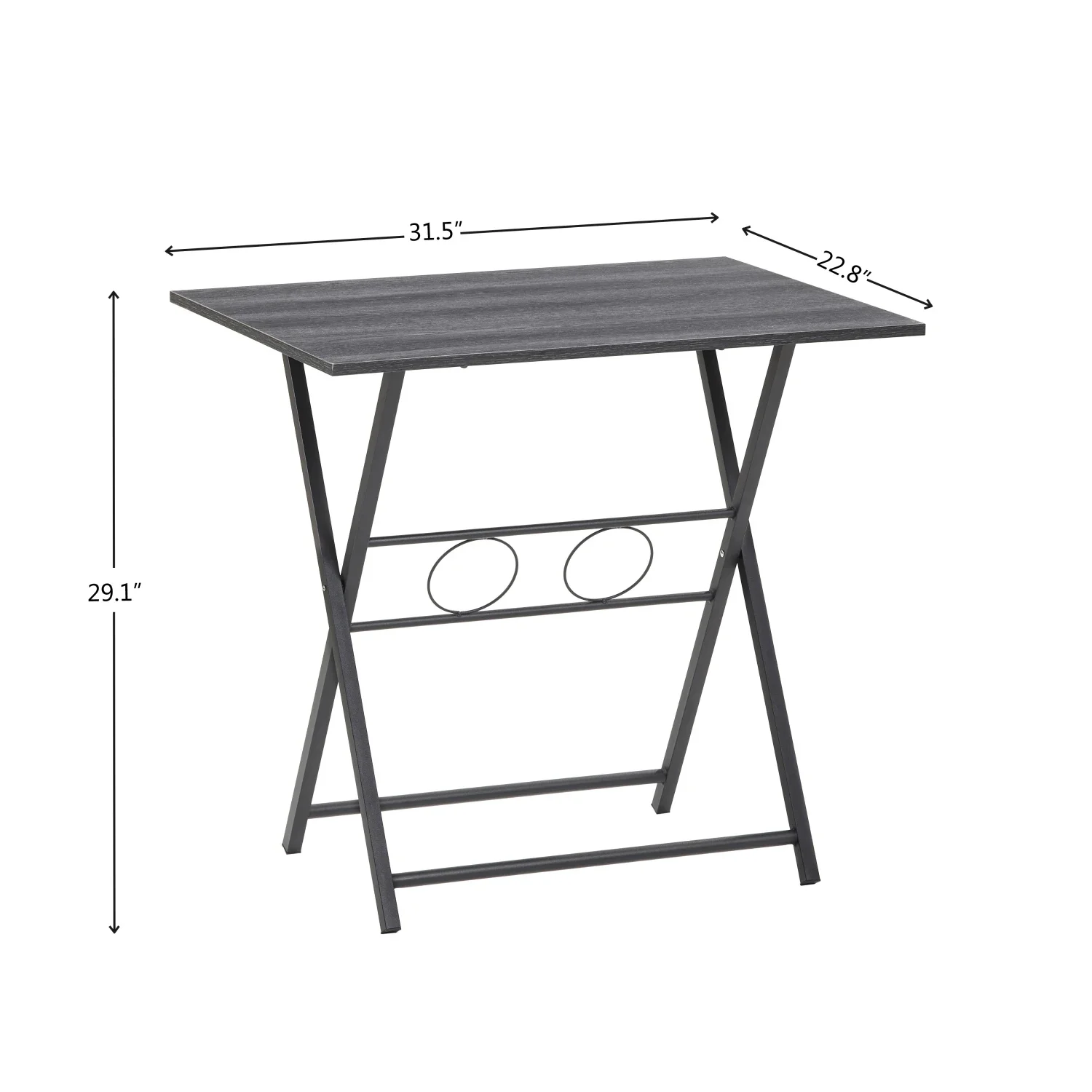 Folding Office Table, Small Foldable Desk for Small Spaces, Space Saving Computer Table Writing Workstation for Home Office, No