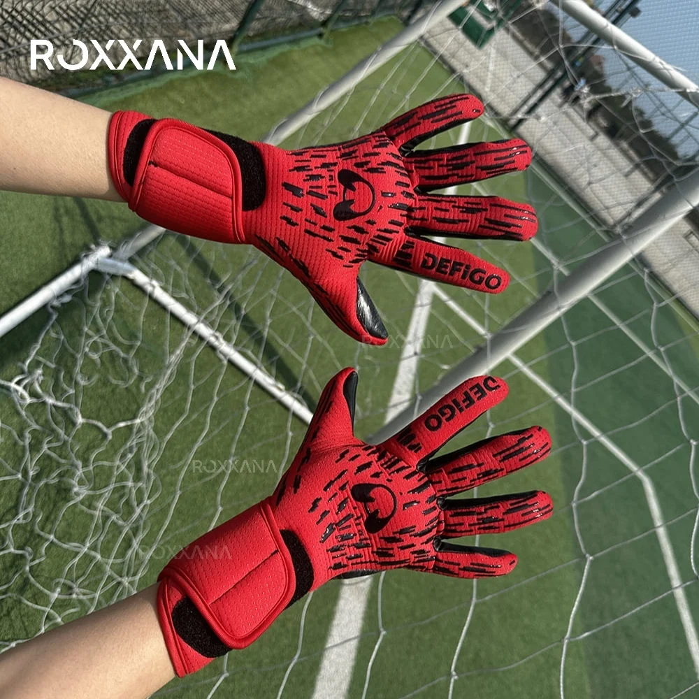 

ROXXANA Soccer Gloves, Grip Latex, Anti - Slip, Durable, Breathable, Protective, for Goalkeepers Training Matches, Top Quality.