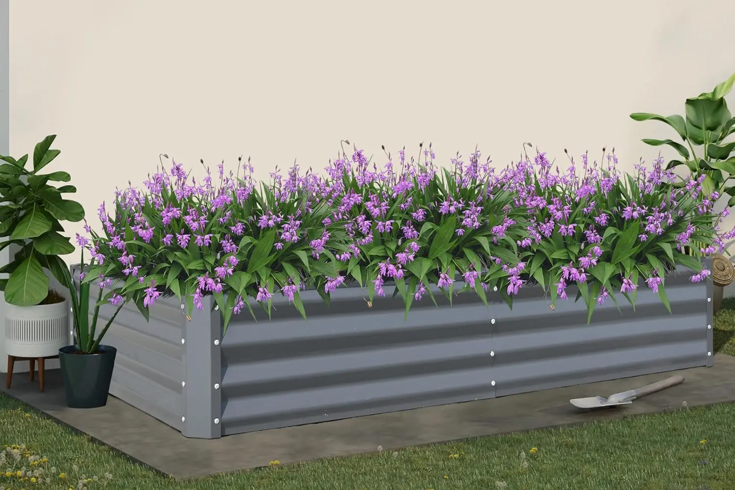 

Domi Galvanized Raised Garden Bed, Outdoor Planter Garden Boxes Large Metal Planter Box for Gardening Vegetables Fruits