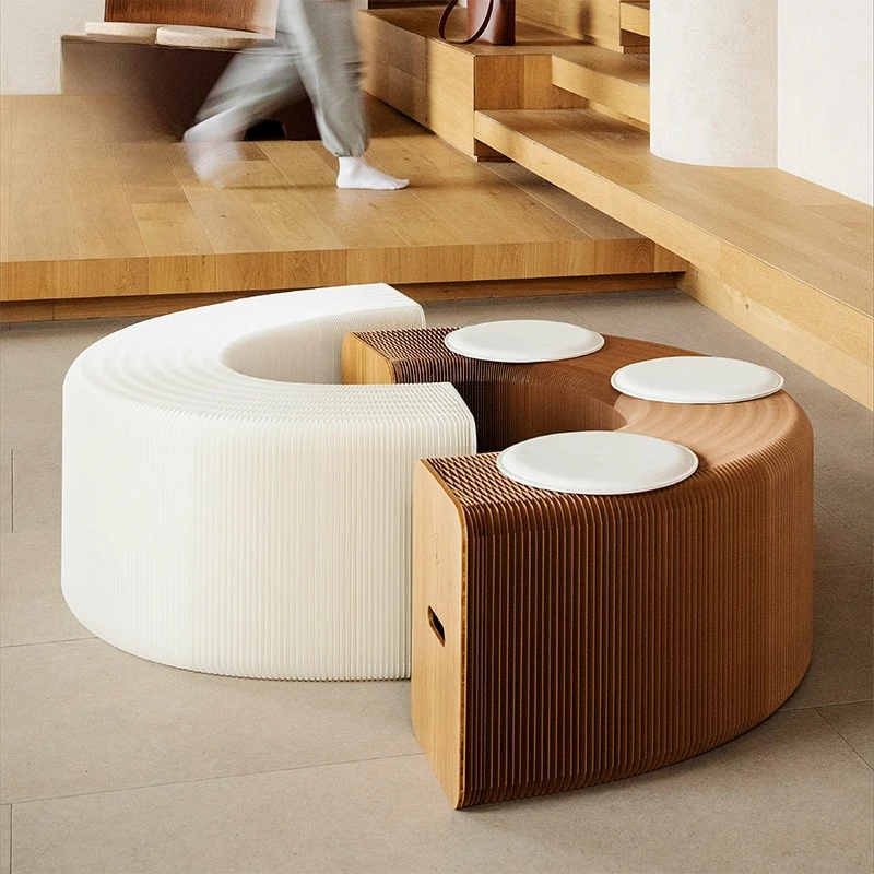 Retractable folding bench, bedside bench, stackable creative multi-functional home low stool