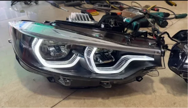 لسيارات BMW M3 M4 F32 F33 F36 F80 F82 الأصفر LED المصابيح الأمامية أيقونة نمط النهار تشغيل أضواء وضوح عالية بدوره إشارة مصابيح DRL #4