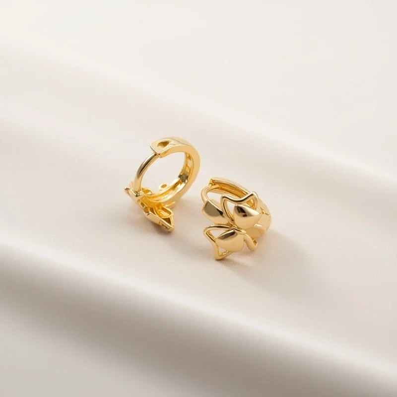 Bow Knot Huggie Hoop Earrings For Women Dainty Solid Design Daily Workplace Dating Party Jewelry Birthday Gift