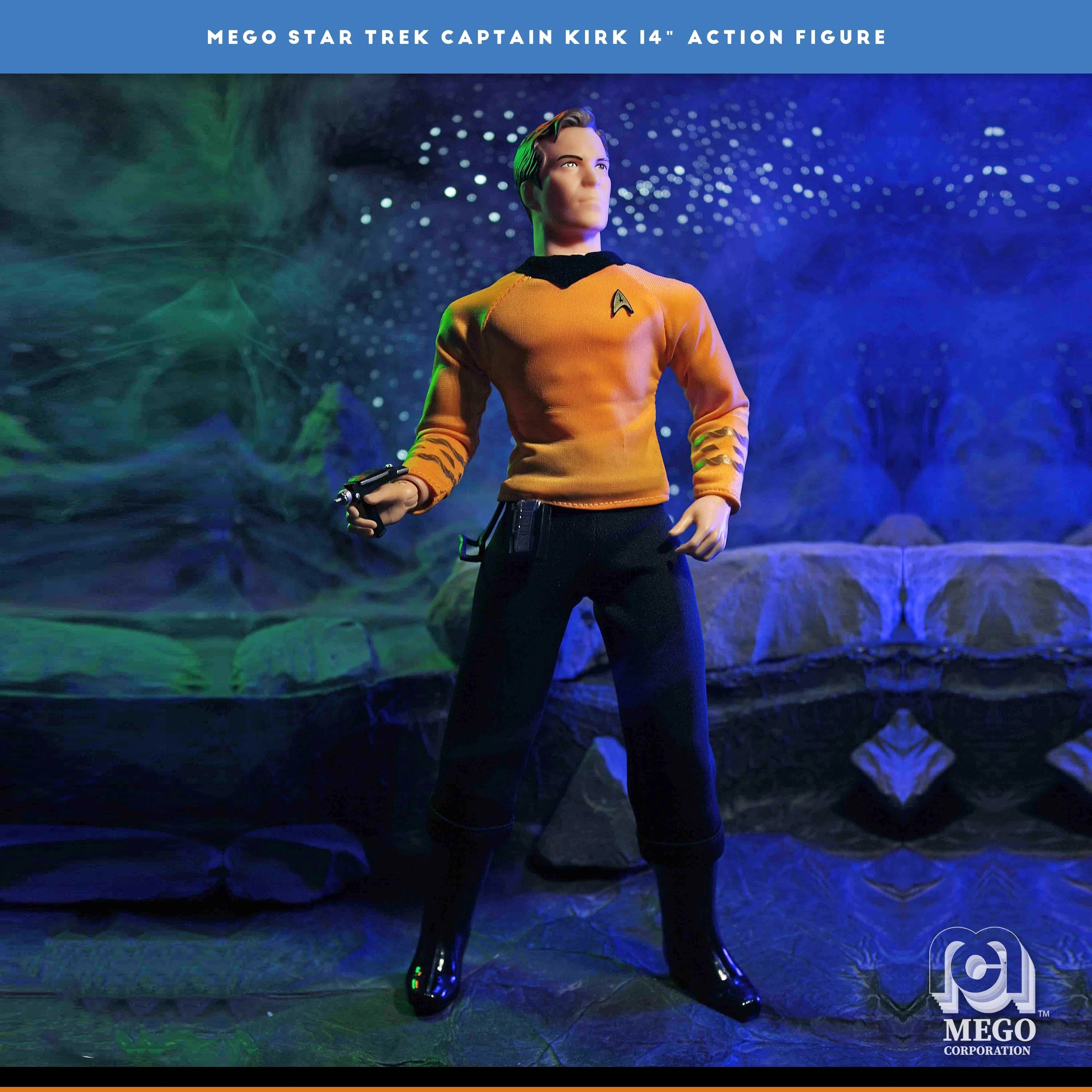 【متوفر】جسم كابتن كيرك مقاس 14 بوصة من ميجو من ستار تريك - مفصل للغاية وقابل للتجميع