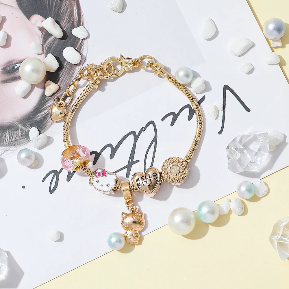 سانريو بسيط الإبداعية الحب القلب مطرز المينا قلادة DIY مطرز سوار Kawaii موضة المرأة مجوهرات هدية