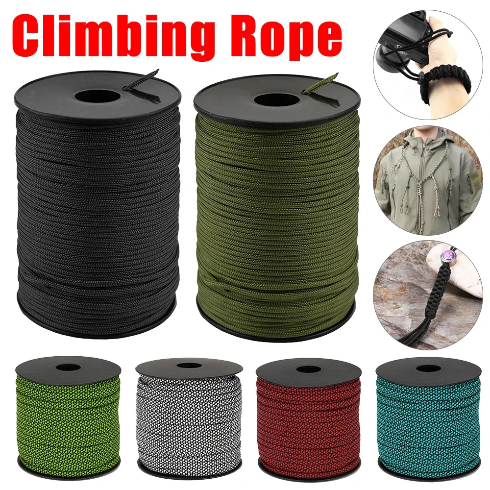 7-Core 100M Paracord Rope 4mm Tactical Parachute Cord Survival Umbrella Tent Lanyard Strap Outdoor Parachute Cord Accessories