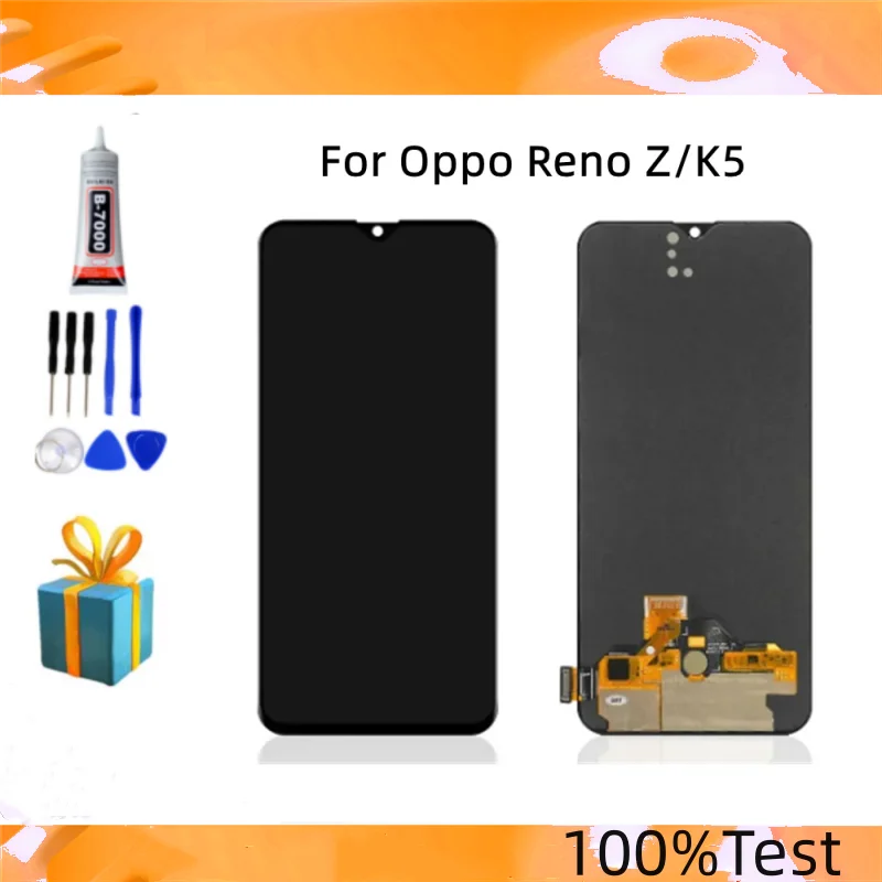 Super AMOLED / TFT черный 6,4 'для Oppo Reno Z CPH1979 PCDM10 PCDT10 ЖК-дисплей фонарик для Reno Z