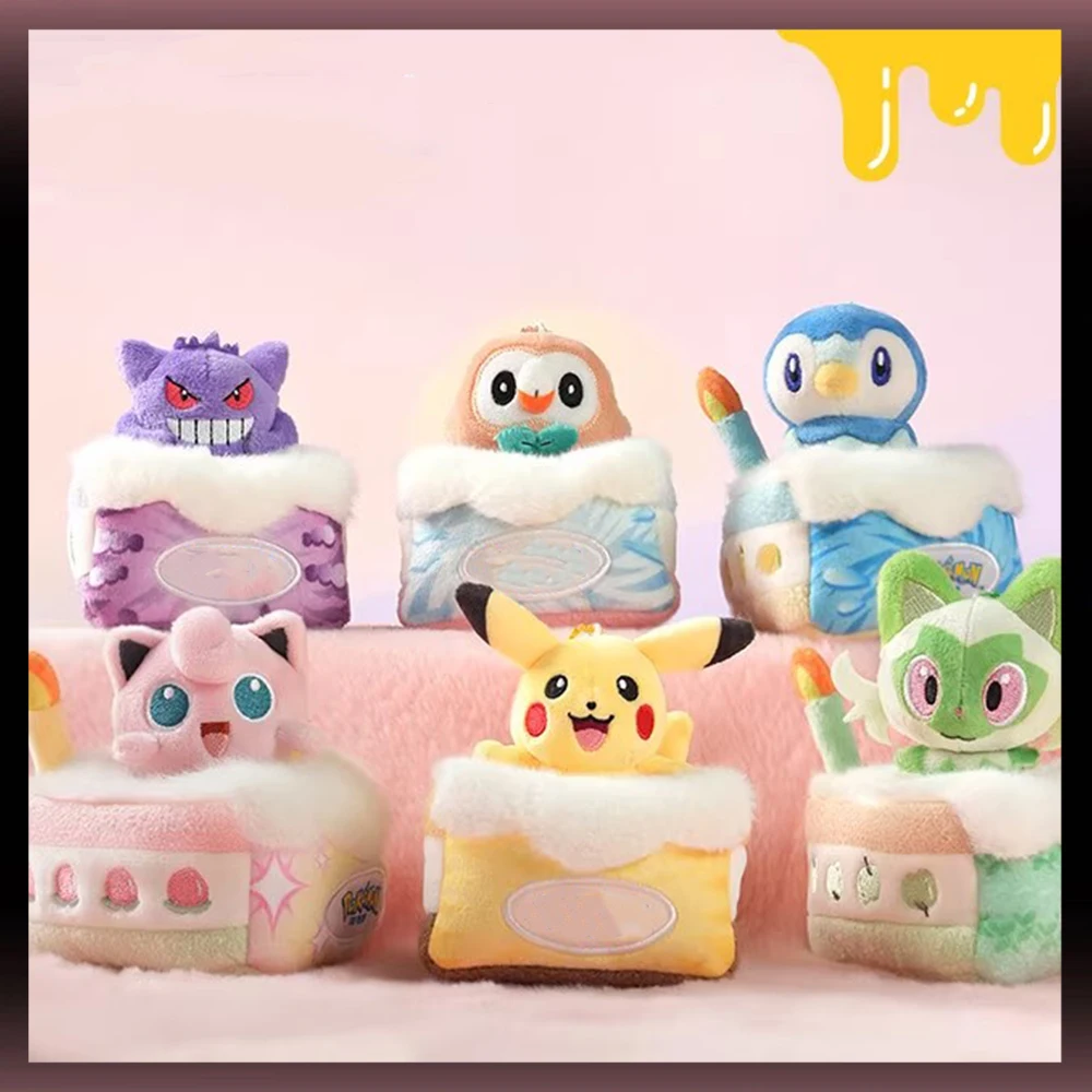 جديد حقيقي بيكاتشو الحلو حلم كعكة سلسلة ألعاب من نسيج مخملي Gengar سلاسل المفاتيح Jigglypuff حقيبة سحر Sprigatito كيرينغ هدية لعبة #1