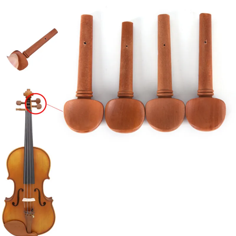 4Pcs/Set Exquisite Workmanship With Great Durability 4/4 Size Jujube Wood Violin Fiddle Tuning Pegs Endpin Set Replacement