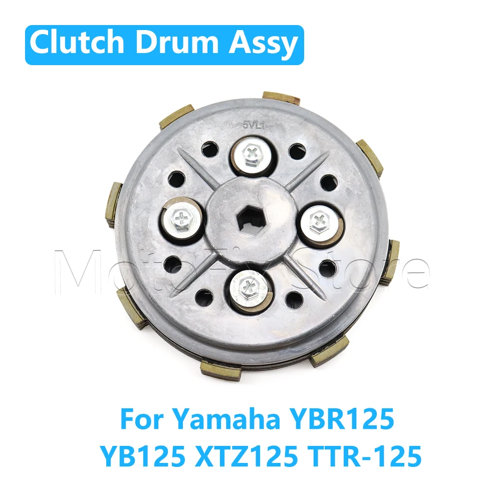 

Комплект сцепления (4 шт.) для мотоциклов Yamaha YBR125, YB125, XTZ125, TTR125: барабан, корзина, фрикционные диски