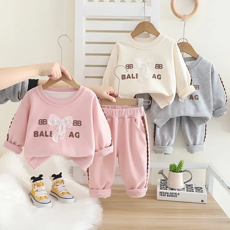 Girls Spring and Autumn Set 2025 New Children's Long-sleeved Hoodie + Trousers Casual Two-piece Set  Girls Clothes