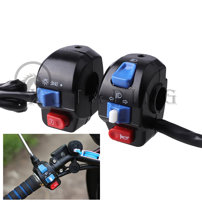 1 pcs Aluminum 22mm Electric Scooter Motorcycle Handlebar Control Switch Horn Button Turn Signal Headlight Start Switch