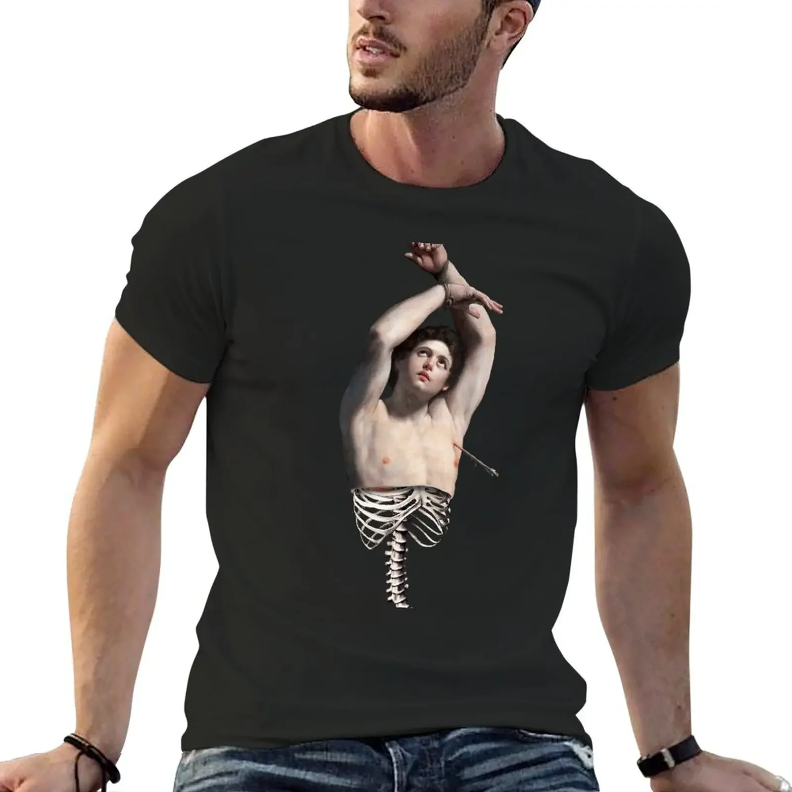 Surreal Saint Sebastian - Guido Reni T-Shirt anime figures graphic tee shirt vintage blue archive big and tall t shirts for men