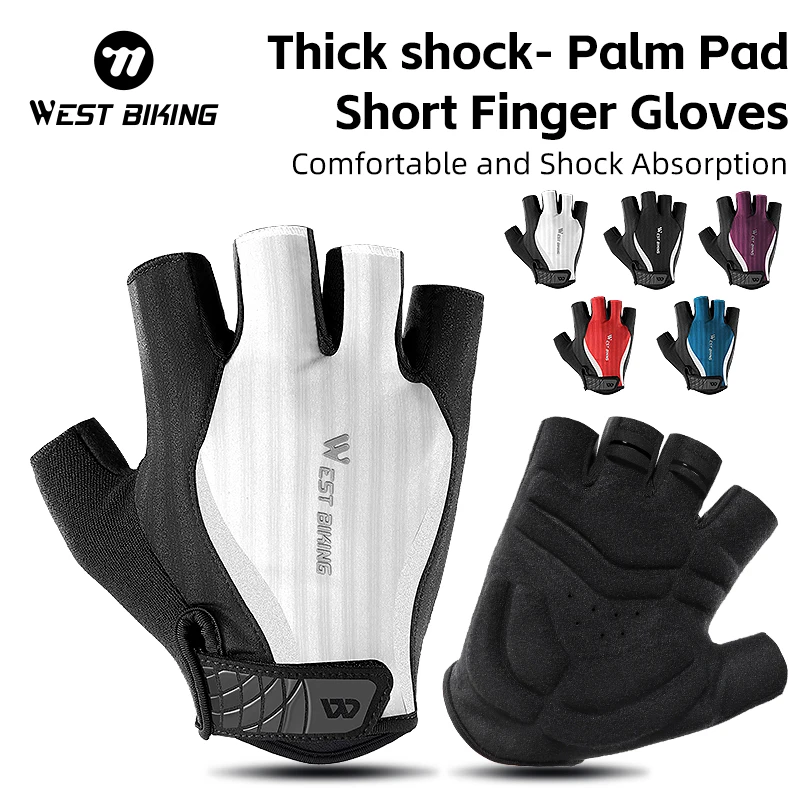 WEST BIKING Cycling Gloves Half Finger Men Women Sports Bike Gloves MTB Running Fitness Gym Riding Motorcycle Bicycle Gloves