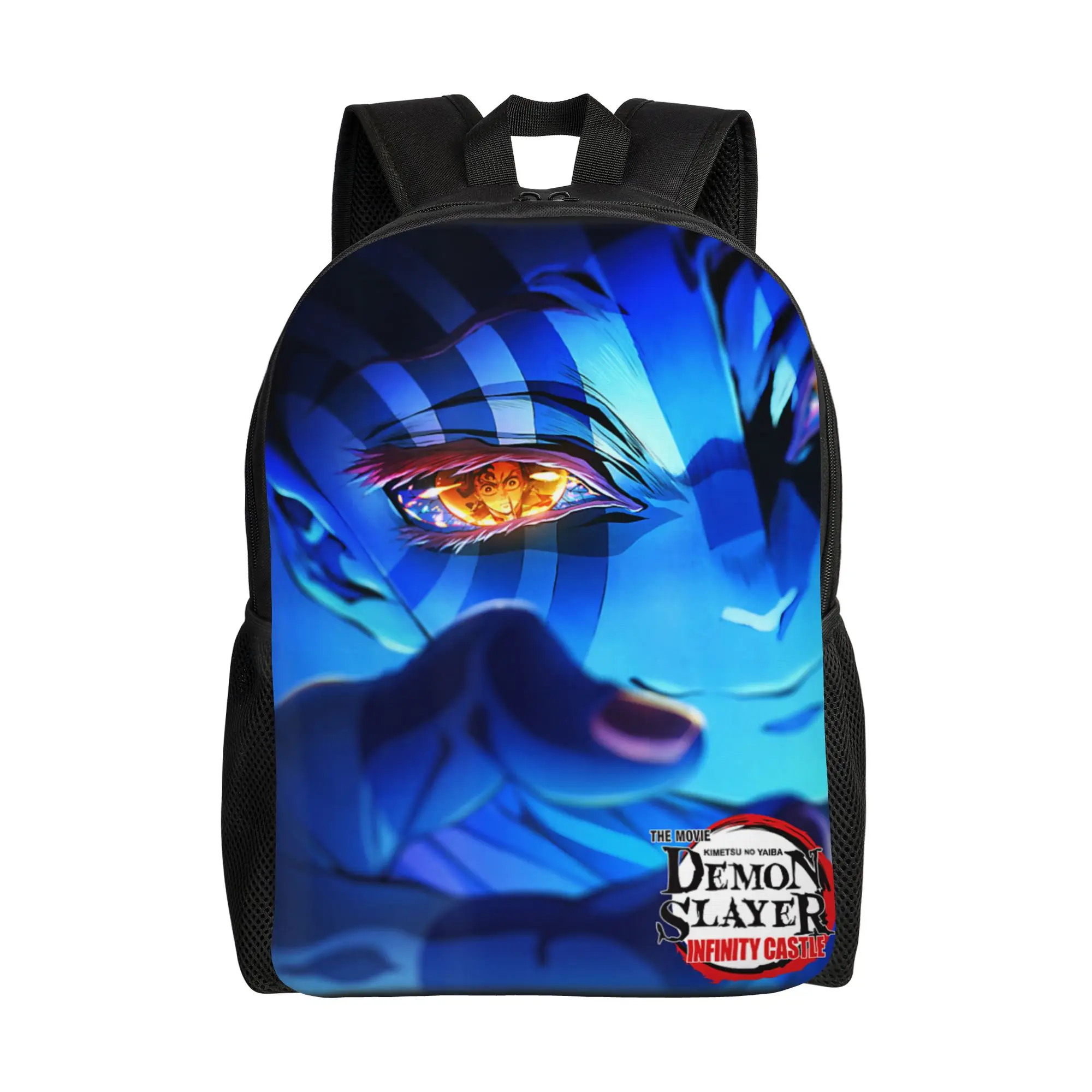 

Bandai backpacks Demon Slayer Infinity Castle Akaza Eye Reflection Art Daypack mochila High School Zipper Closure Rucksack