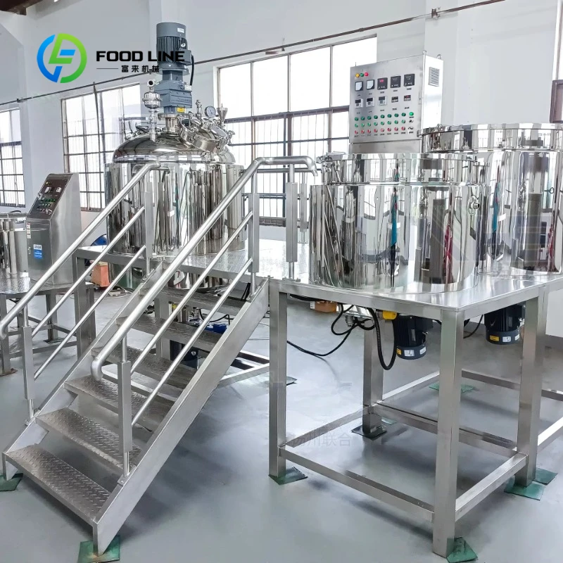 Customized Automatic Vacuum Emulsifying Homogenizer Body Lotion Making Machinery Vacuum Mixer Homogenizer for Cosmetics Making