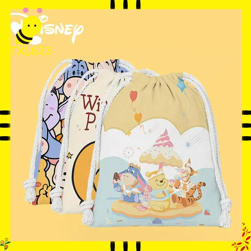 

Disney Anime Winner The Pooh Polyester Fiber Drawstring Bag Kawaii Bundle Pocket Cartoon Gifts Storage Bag Party Children Gifts