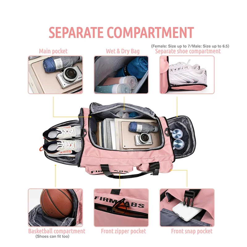 1pcs  Gym Bag for Men Women,Weekender Overnight Bag with Shoe Laptop Compartment,Carry on Backpack for Airplanes