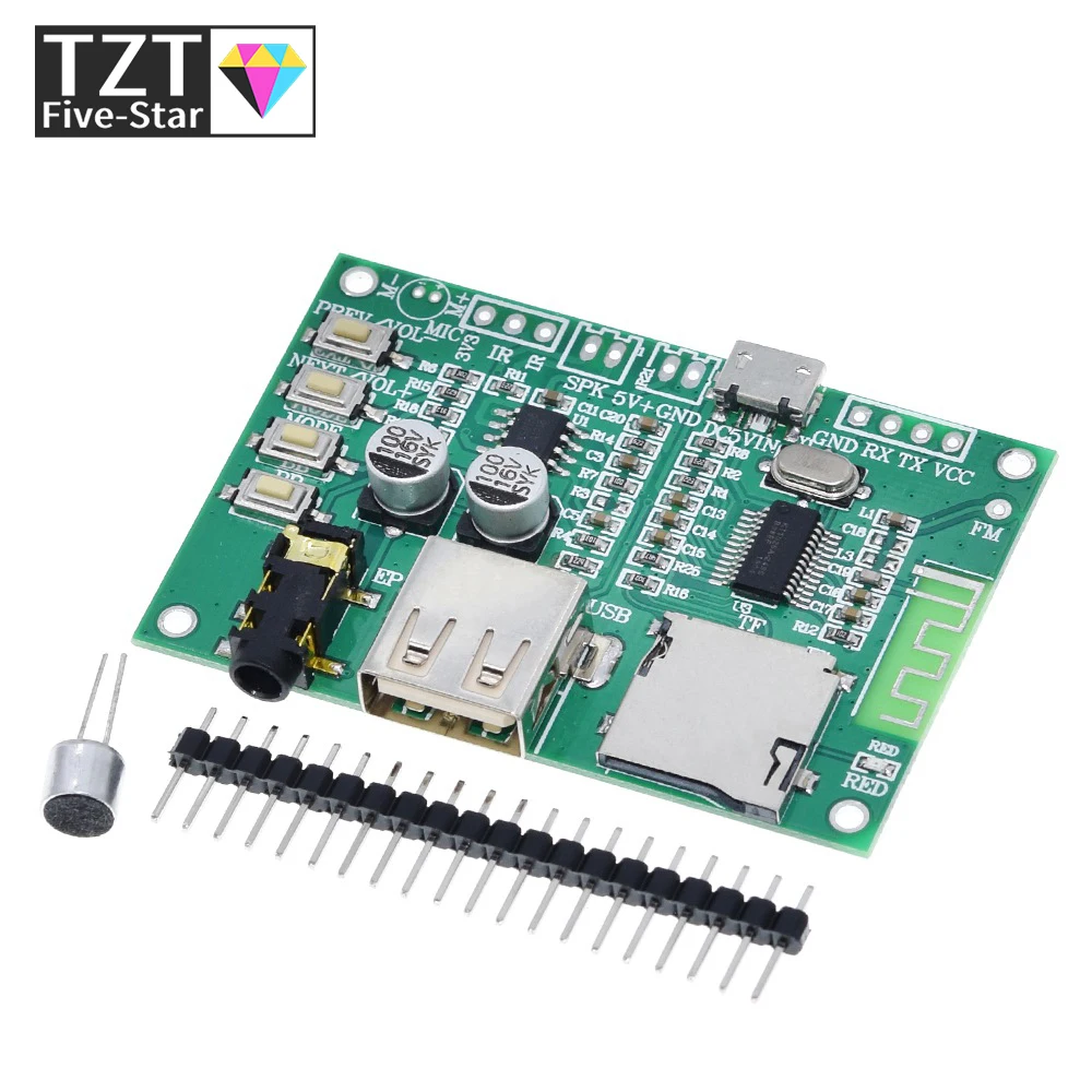 BT201 Dual Mode 5.0 Bluetooth Lossless Audio Power Amplifier Board Module Tf Card U Disk Ble Spp Serial Port Transparent Trans