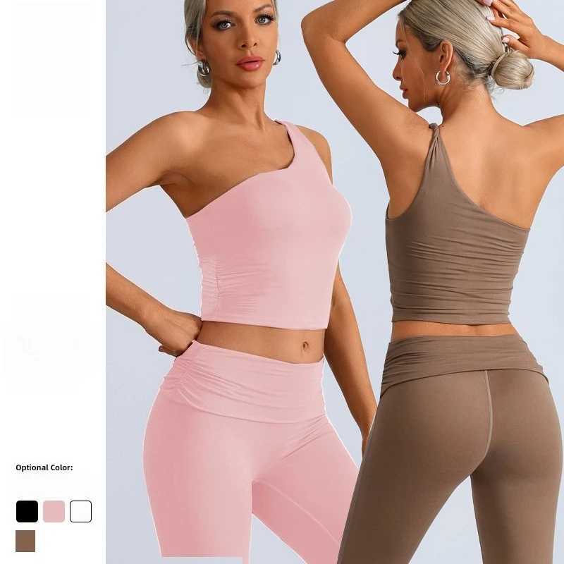 

Жилет на одно плечо, спортивный бюстгальтер с эффектом пуш-ап, женский противоударный топ для бега, фитнеса, мягкие майки для тренировок, йоги, топ, съемная подушка на грудь