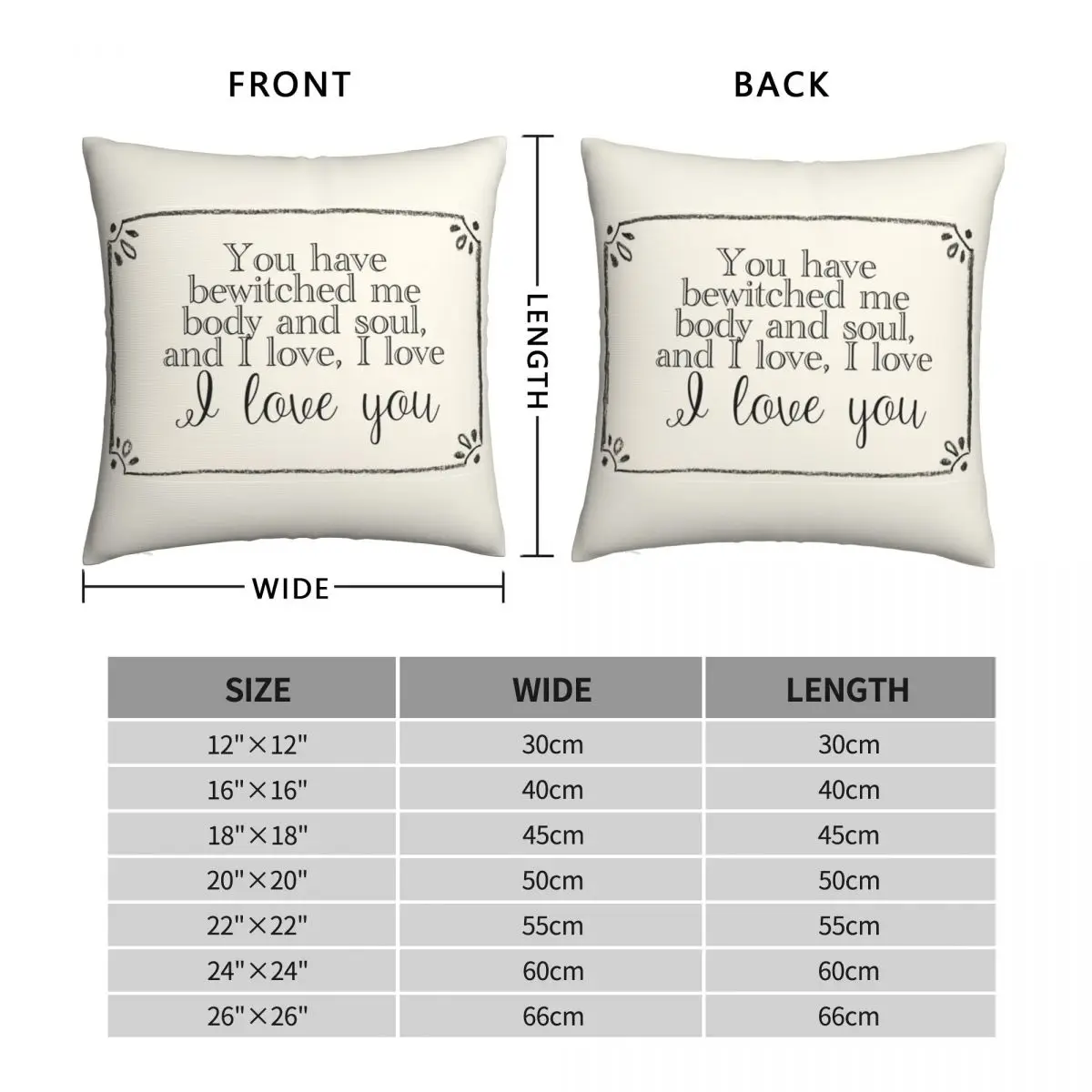 Bewitched Me Quote Square Pillowcase Polyester Linen Velvet Creative Zip Decor Throw Pillow Case Bed Cushion Cover