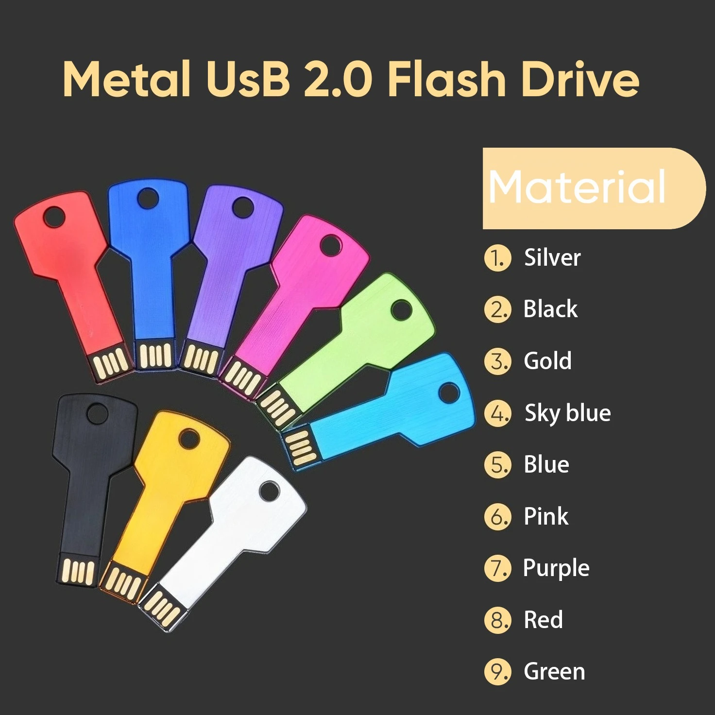 JASTER USB-Flash-Laufwerk aus Metall, 128 GB Tasten-Speicherstick, 64 GB, kreatives Geschenk, 32 GB, schwarze U-Disk, 16 GB externer Speicher, 8 GB, 4 GB