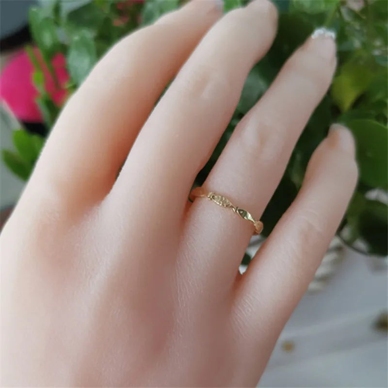 Anillo de pez pequeño de Plata de Ley 925 para mujer, accesorios de joyería chapados en oro, regalo de cumpleaños de lujo Simple