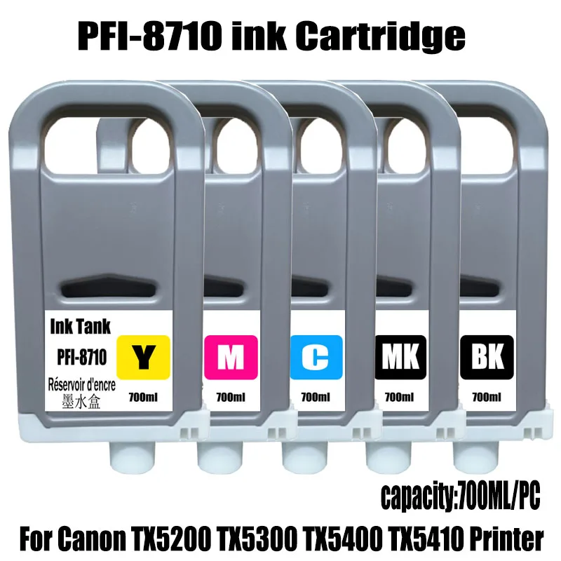 

Чернильный картридж PFI-8710 для принтеров Canon TX5200, TX5300, TX5400, TX5410 с чернилами на основе красителя и чипом
