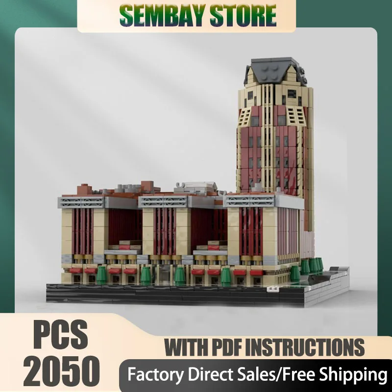 

City Street View Moc Building Bricks Модульный отель в масштабе 1/650 Модель Технологические блоки Рождественские игрушки «сделай сам» Строительные подарки