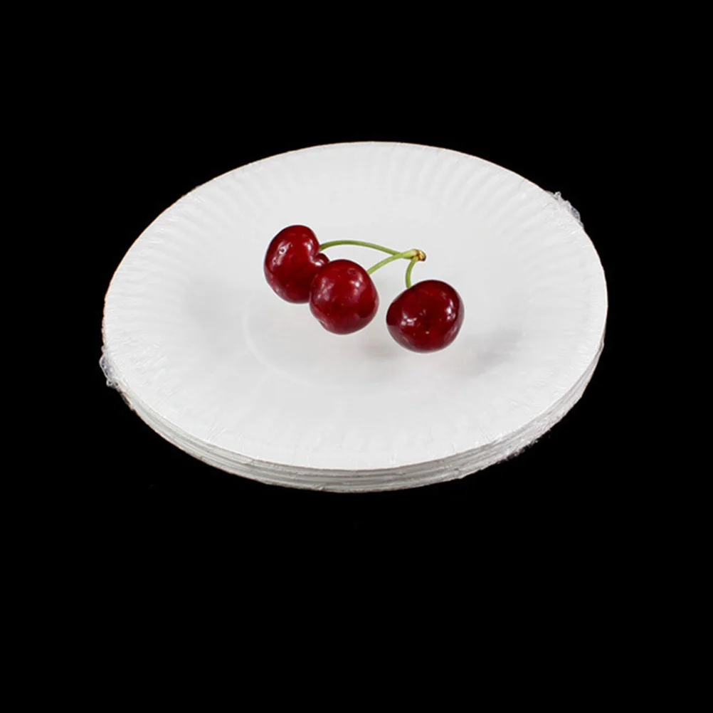 

100Pcs Disposable Paper Plates 6 Inch Round White Plain Food Safe Tableware for Parties Barbecue Picnic Catering