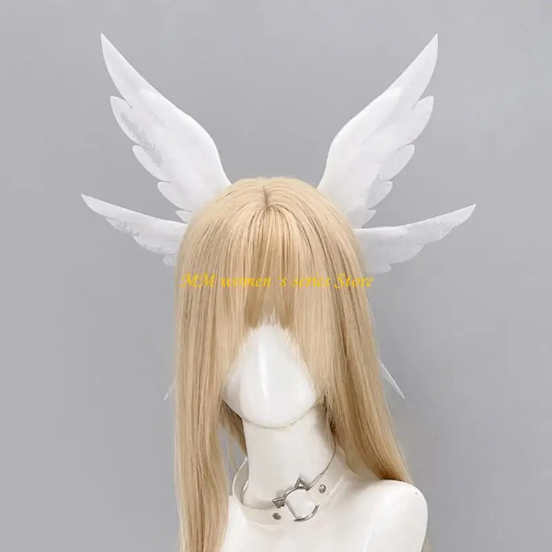 Q39C Anime skrzydło spinka do włosów stylizacja nakrycie głowy Anime nakrycia głowy dla kobiet dziewczyna zdjęcie nosić
