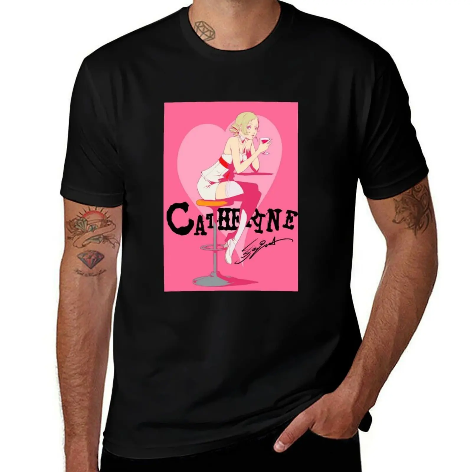 Shin Megami Catherine Heart T-Shirt Plus Size Workout Short Sleeve Top