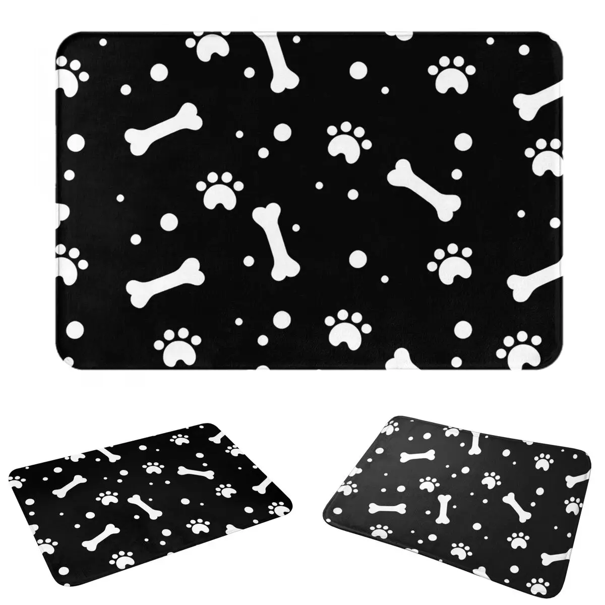 Colorful Dog Paw Print Doormat Sand Scraping Carpet Rug Kitchen Entrance Home Floor Mat for Bathroom Footpad Mats