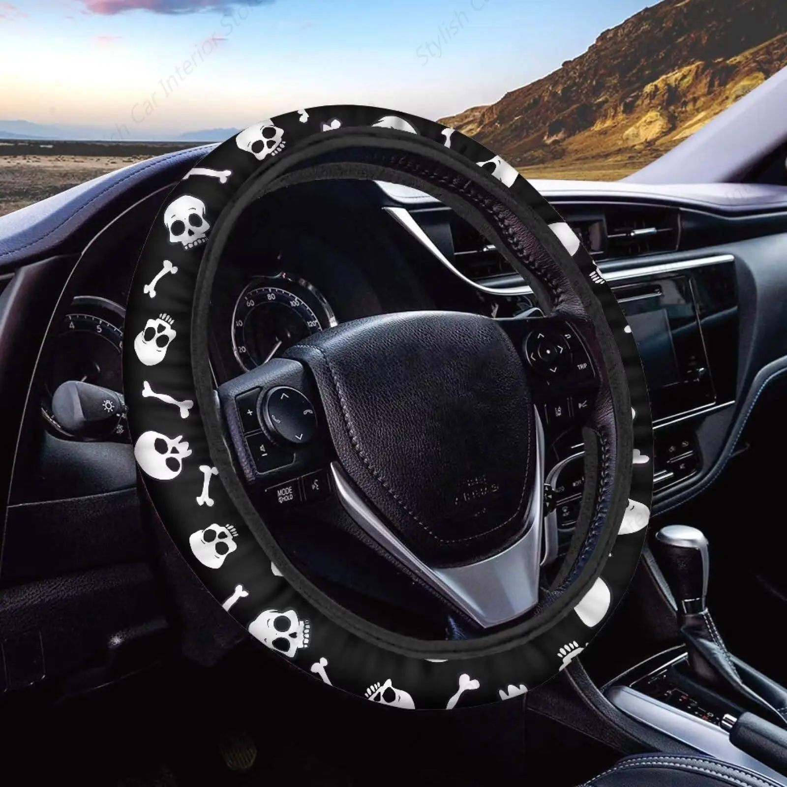 Skeleton and Bone Car Steering Wheel Cover Universal Full Surround Automotive Steering Wheel Protector Car Decoration