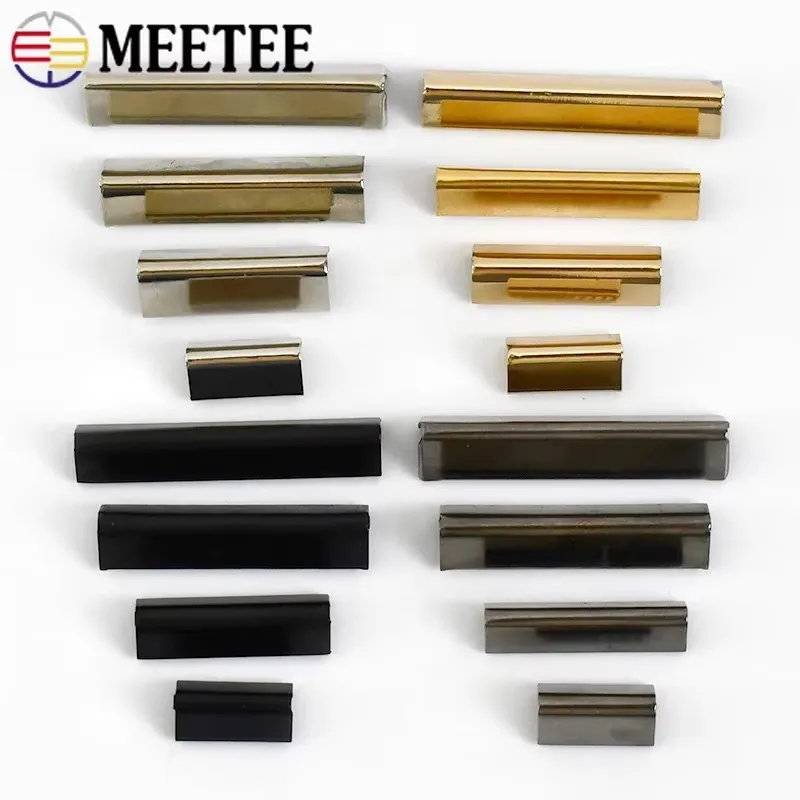 10Pcs Meetee 10-60mm Metal Tail Clip Buckle Bag Strap Webbing End Stopper Clasp Clothes Belt Hook DIY Leather Crafts Accessories