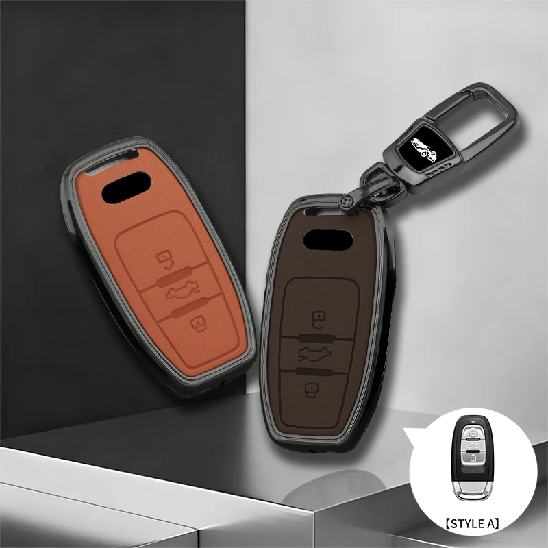 Funda Protectora Metálica para Llave de Auto, para Audi A3 A5 A4 A6 A8 A4L Quattro Q5 Q7 - Cubierta para Llave de Control Remoto, Funda Llave, Llavero