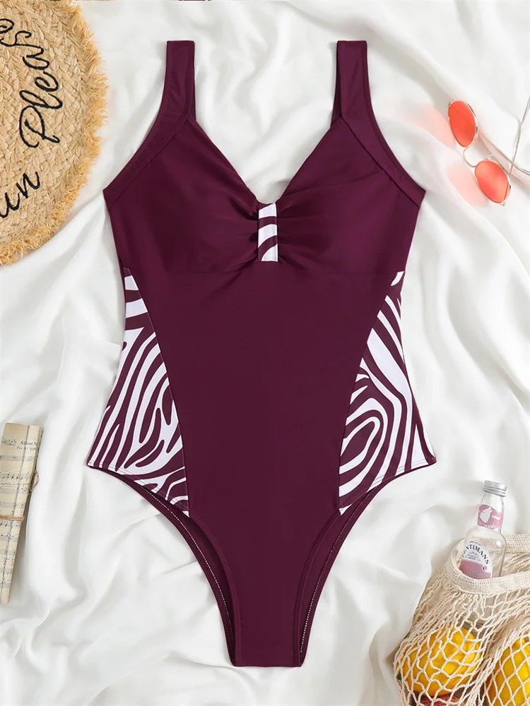 One Piece Women V Neck Swimwear 2025 New Swimsuit Sexy Sling Monokini Bathing Suit For Female Summer Backless Beach Bodysuit