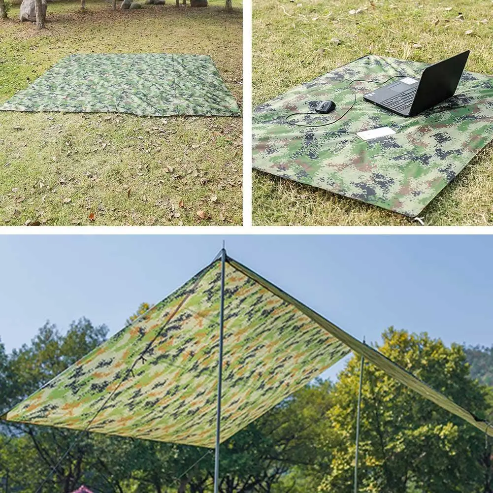 Camouflage Shelter Tourist Awning Canopy Tarp Tent Shade Ultralight Garden Canopy Sunshade Outdoor Camping Hammock Waterproof