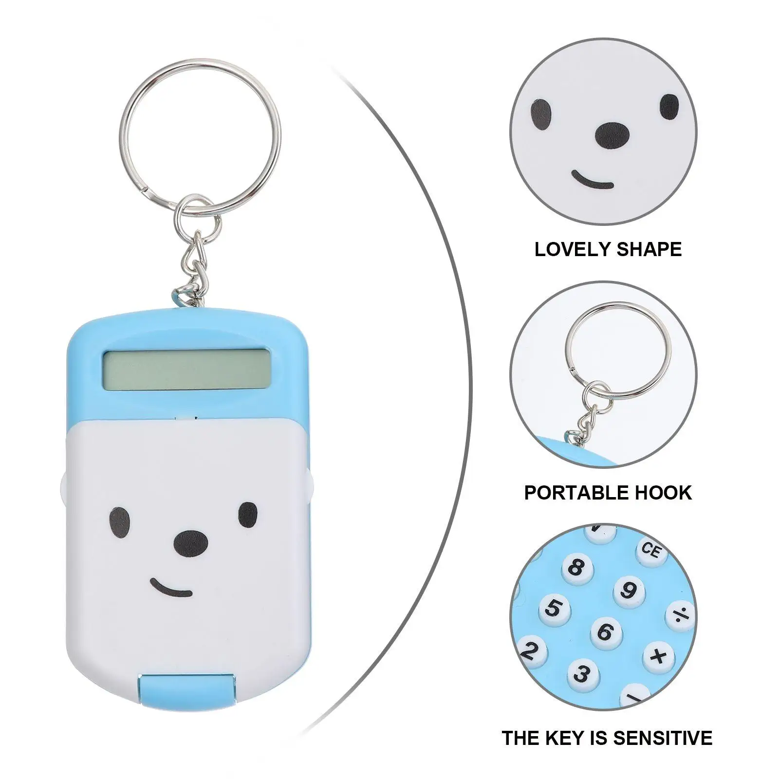 Mini Calculator 2 Pcs Arithmetic Sensitive Key Plastic Lightweight Portable Office Student Kids Desk Accounting Tool