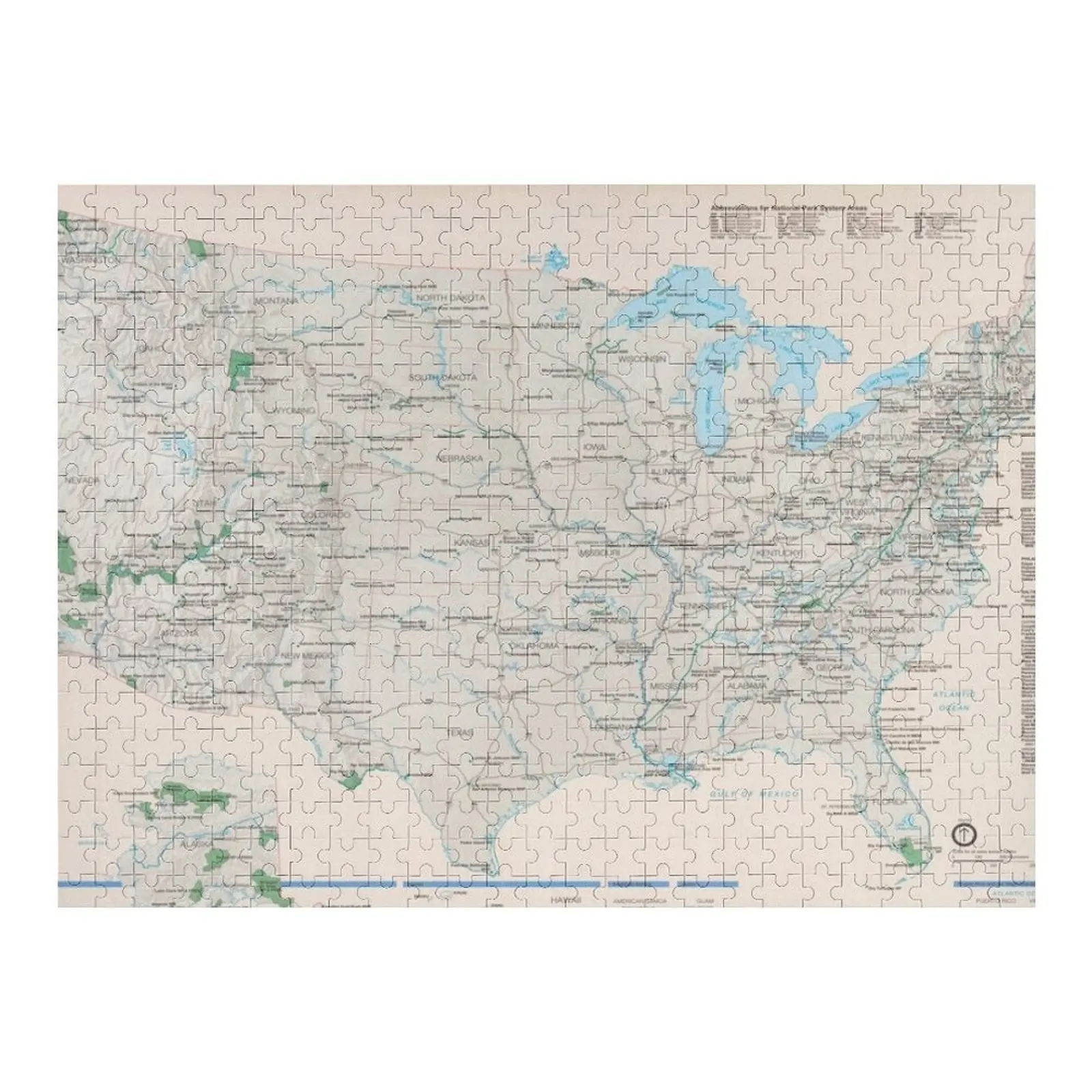 

United States National Parks Map (2000) Vintage US Recreational & Preserve Areas Atlas Jigsaw Puzzle Jigsaw For Kids Puzzle