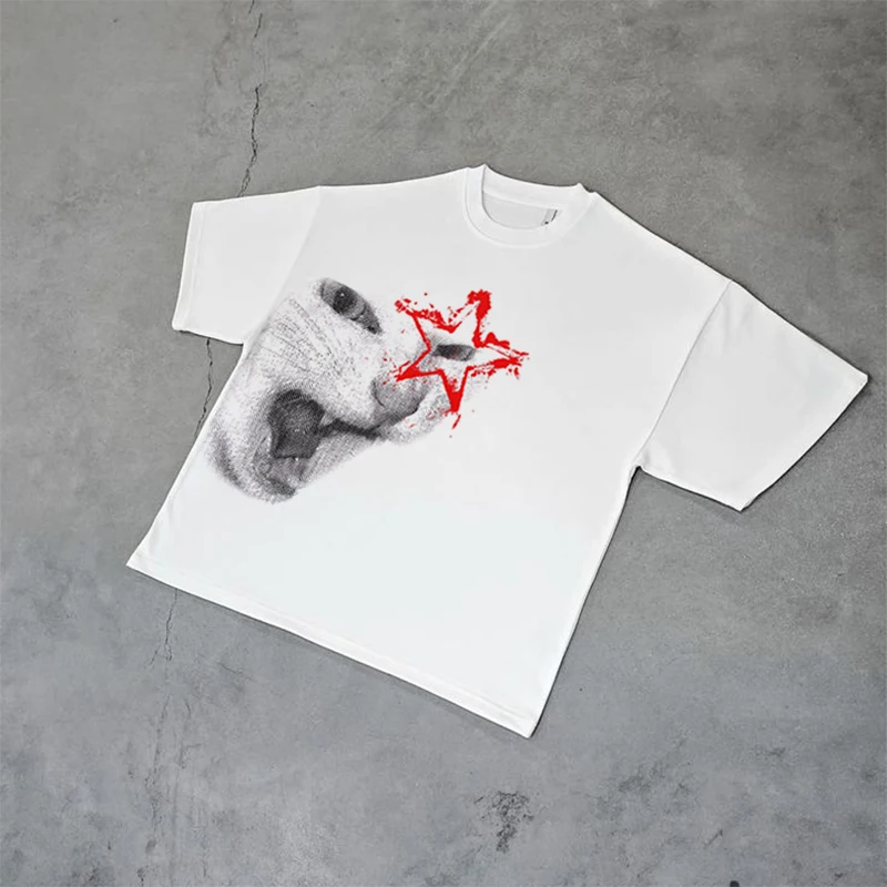 Women T-Shirt Summer Cat Cotton Graphic Vintage Y2k Streetwear Oversized Harajuku Short Sleeve Tee Tops Korean Fashion Clothing