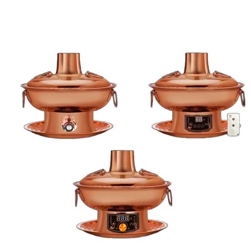 

Copper hot pot, old-fashioned pure copper household, mutton shabu, charcoal, copper pot