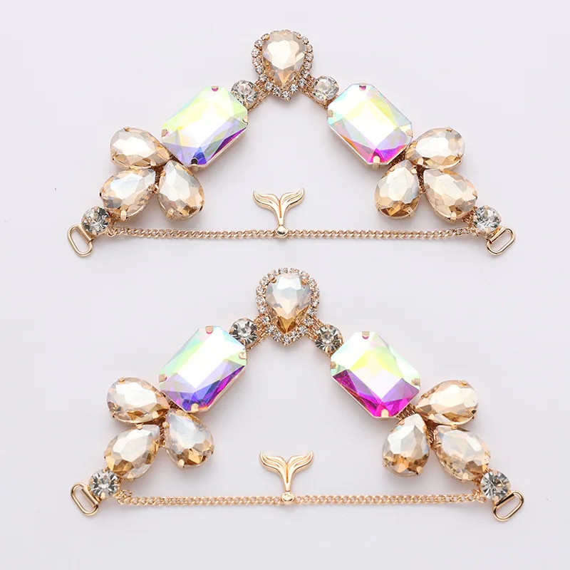 Free Shipping 12 pcs/lot Rhinestone Shoe Buckle Apparel Buckle Bridal Bikini Connector Headband Connector LWHB048