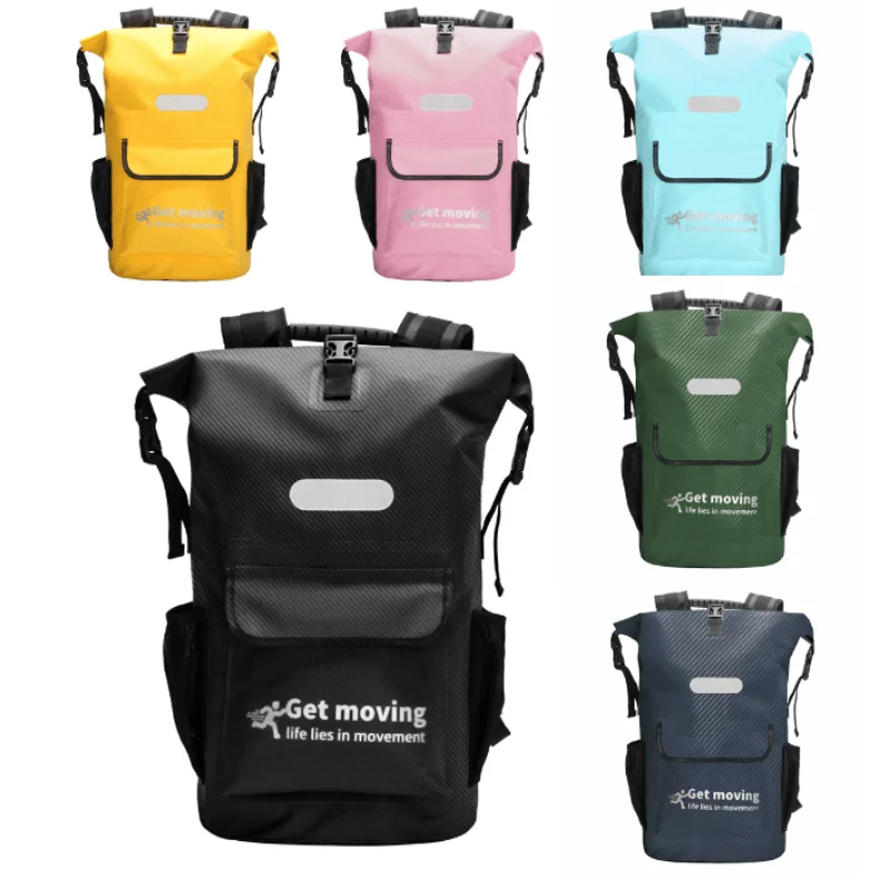 

All-Terrain Waterproof Duffel Backpack PVC Underseat Travel Bag with Dry-Wet Zone Stylish Outdoor Gear for Beach Rafting Cycling