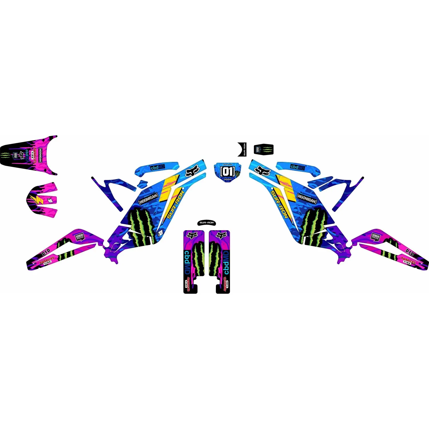 Motorcycle Body Fairing Sticker Decal Protective  eBike eMoto Full Graphic Kit For Surron Light Bee X  Design -43