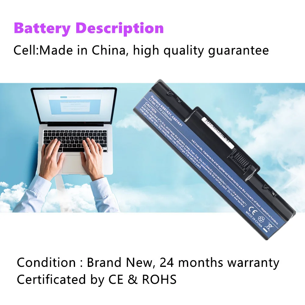 Laptop Battery For Acer Aspire 5738 5738G 5738Z 5740 5740DG 5740G 7715Z BT.00604.022 BT.00605.018AS07A51 AS07A52 batteia