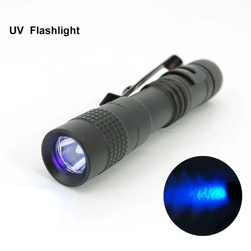 

Mini UV Flashlight Ultraviolet Torch flash light blacklight purple lamp With Clip For Pet Urine Stains Detector Scorpion Hunting